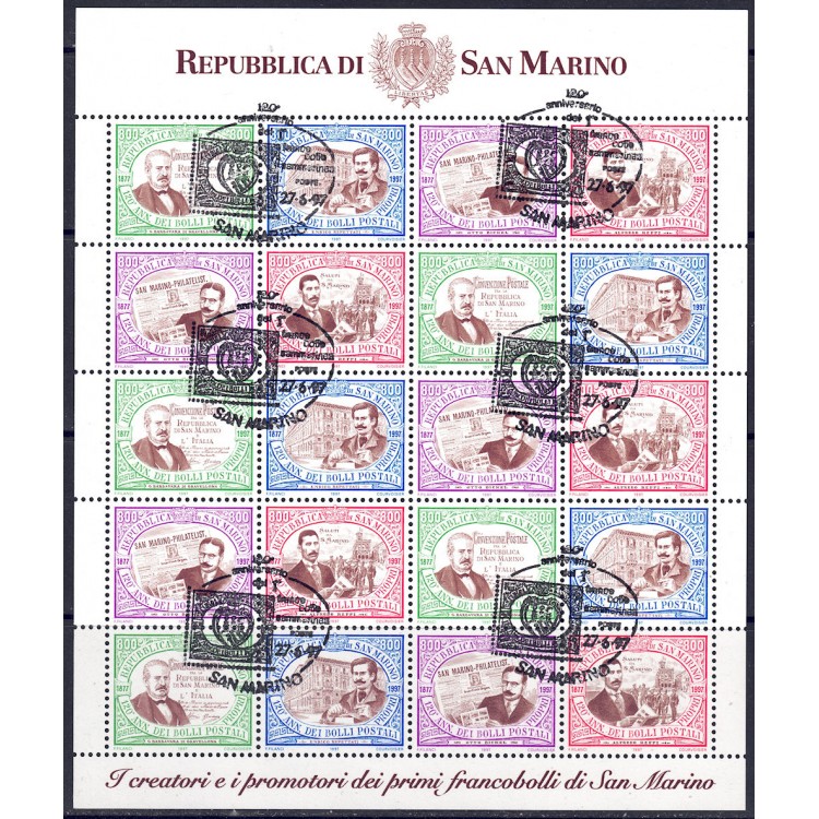 SAN MARINO 1997 First stamp of San Marino m/s us