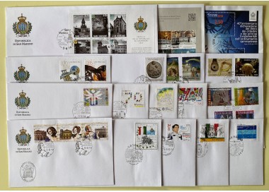 FDC SAN MARINO 2014 Complete Year 17 Envelopes nv