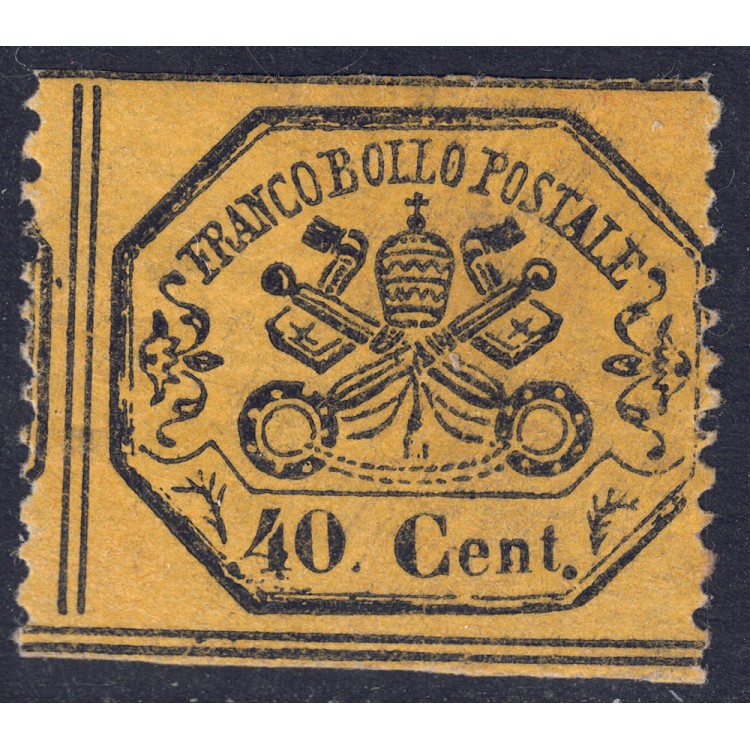 STATO PONTIFICIO 1868 Terza emissione (40c giallo limone) MH*