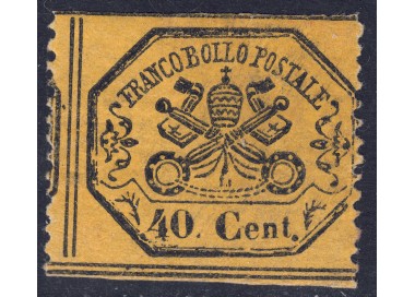 STATO PONTIFICIO 1868 Terza emissione (40c giallo limone) MH*