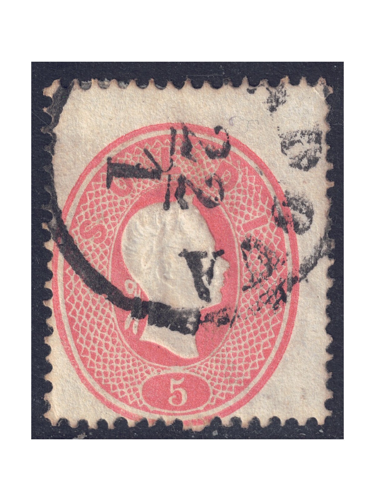 KINGDOM OF LOMBARDY-VENETO 1861-62 Third issue (5s red) used