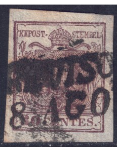 REGNO LOMBARDO VENETO 1850 Stemma 30c bruno us