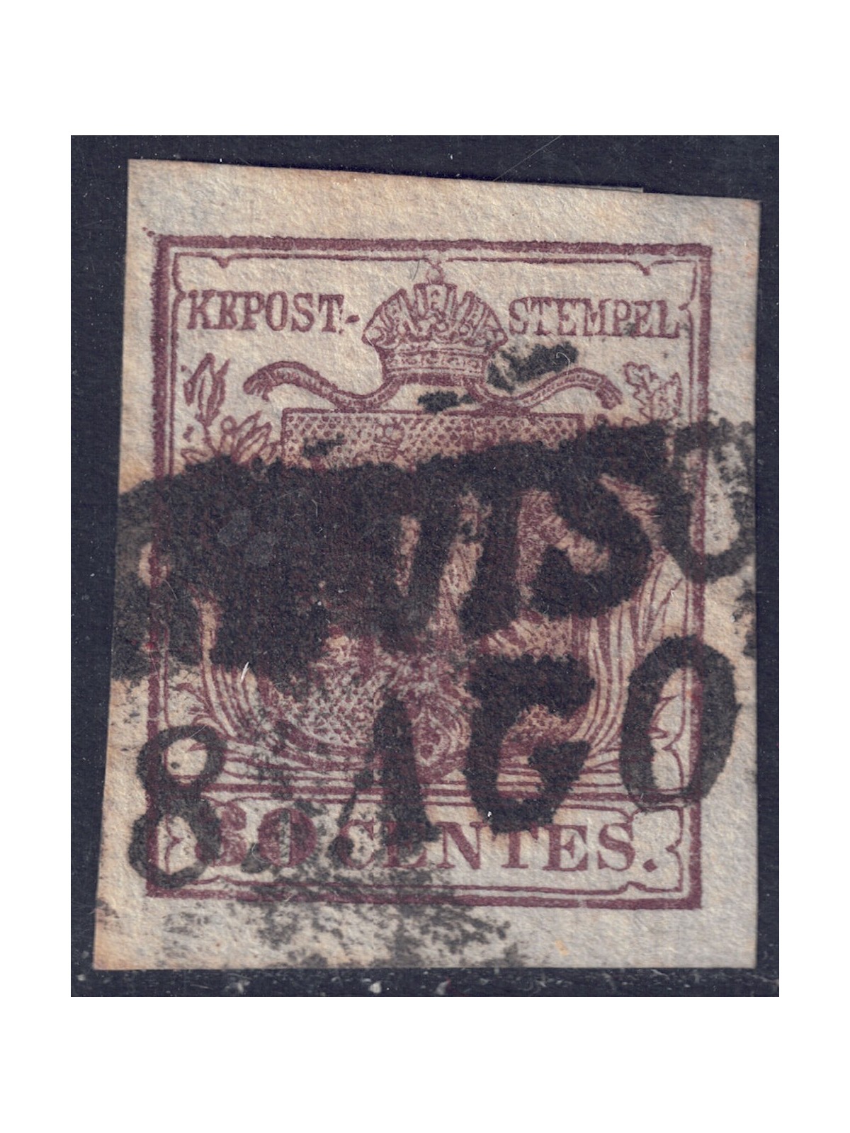 REGNO LOMBARDO VENETO 1850 Stemma 30c bruno us