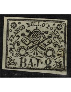 PAUL STATE 1852-64 Coat of arms (1 greyish green bajocco) us