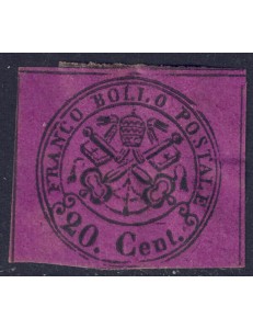 STATO PONTIFICIO 1867 Seconda emissione (20c rosso indiano) MH*