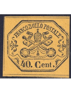 STATO PONTIFICIO 1867 Seconda emissione (40c giallo) MH*