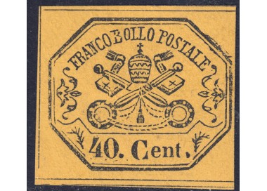 STATO PONTIFICIO 1867 Seconda emissione (40c giallo) MH*