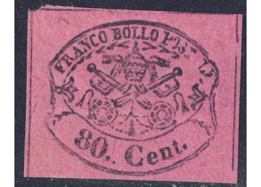 STATO PONTIFICIO 1867 Seconda emissione (80c rosa lillaceo) MH*