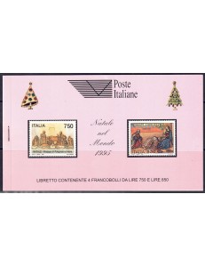 ITALIA 1995 Libretto Ricordo Natale nel Mondo MNH**