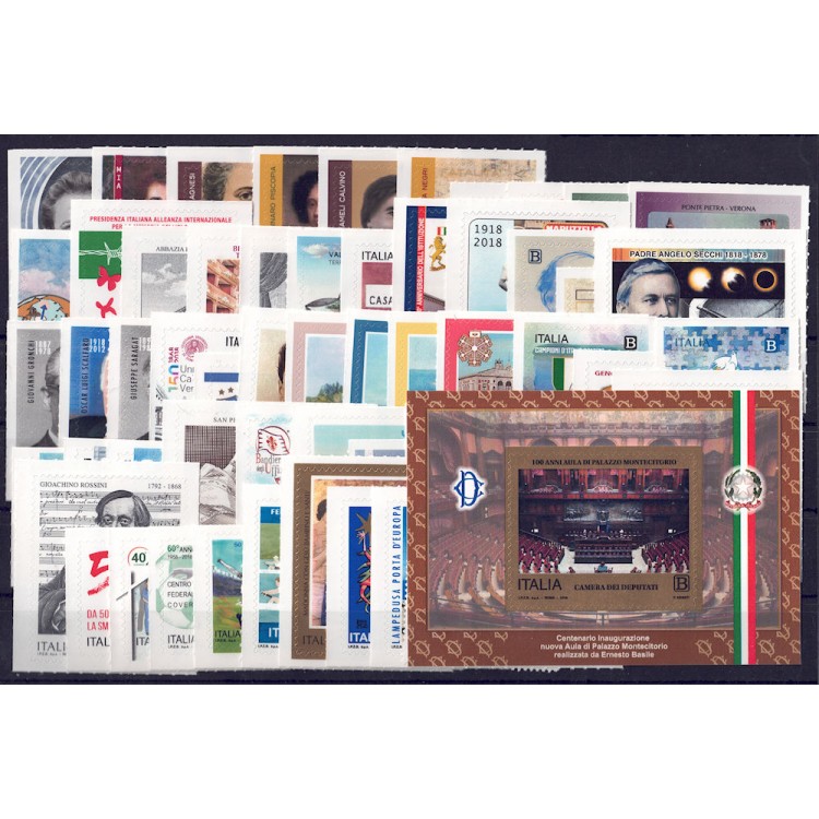 ITALIA 2018 Annata completa 58v + 1 BF MNH**