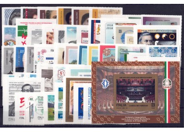 ITALIA 2018 Annata completa 58v + 1 BF MNH**