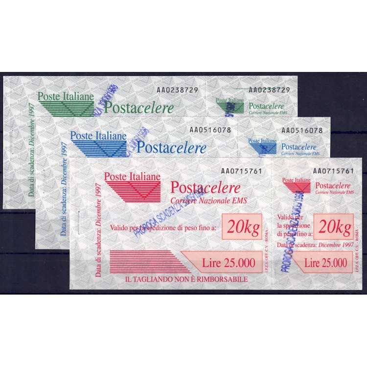 ITALY 1998 Postacelere (30-06-1998) 3v MNH**