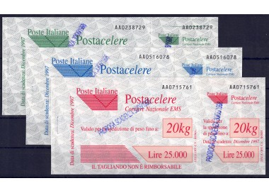ITALY 1998 Postacelere (30-06-1998) 3v MNH**