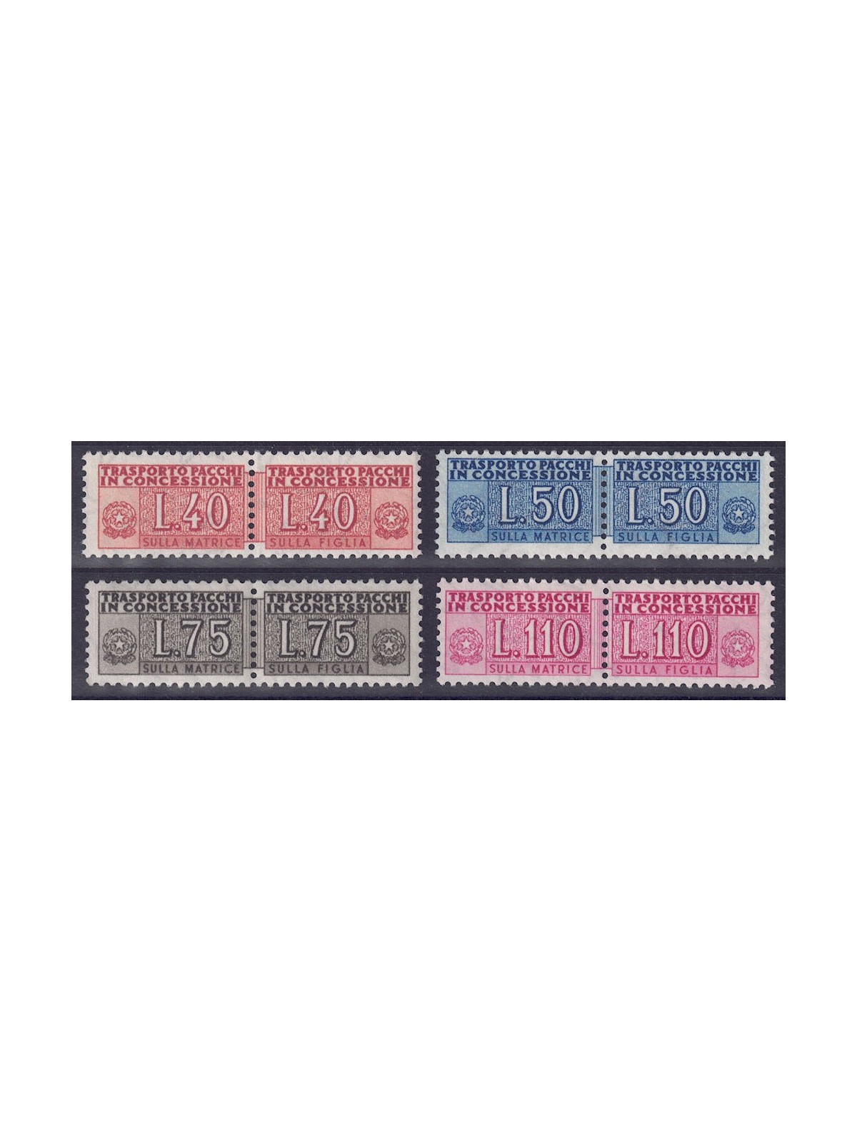 ITALY 1955-58 Concessionary parcels 4v MNH**
