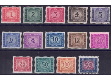 ITALY 1947-54 Postage Due (wheel) 14v MNH**