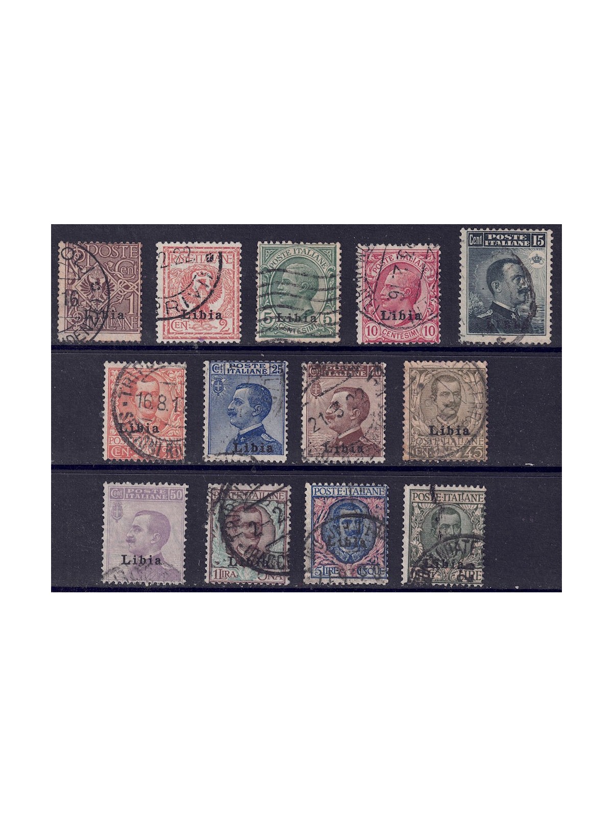 LIBIA 1912-17 Serie ordinaria 13v us