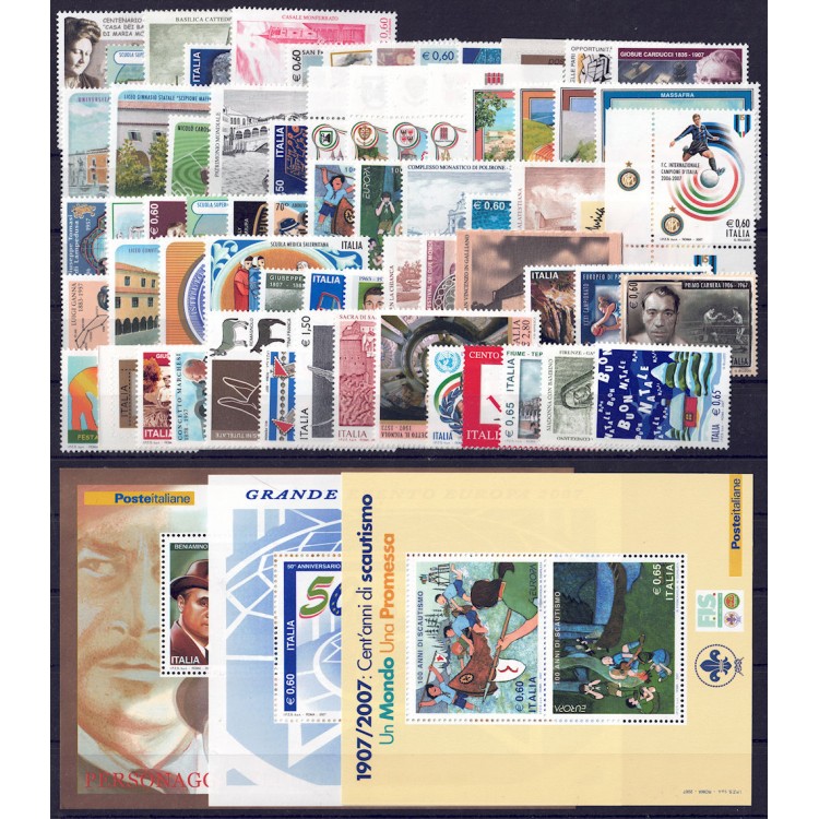 ITALIA 2007 Annata Completa 66v + 3 BF MNH**