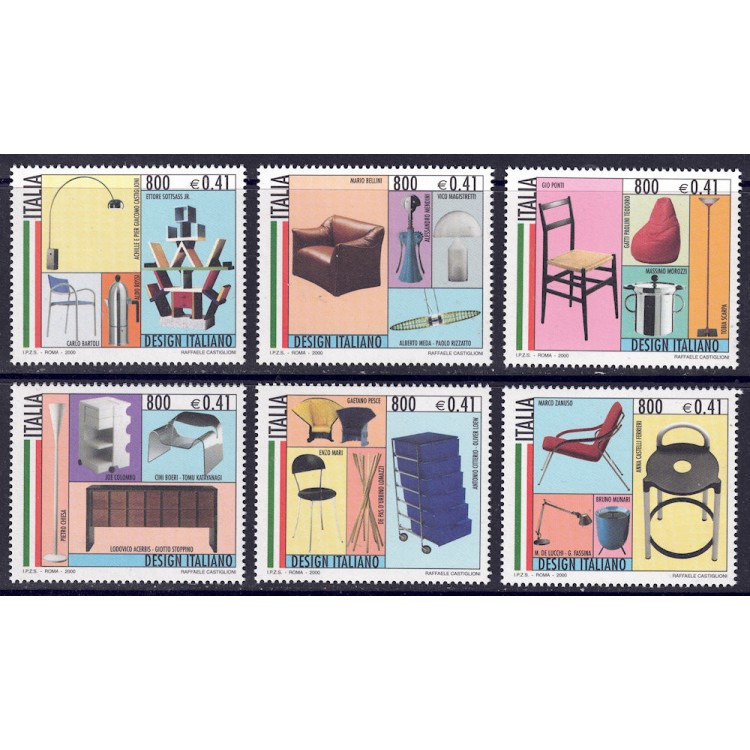ITALY 2000 Italian design 6v MNH**