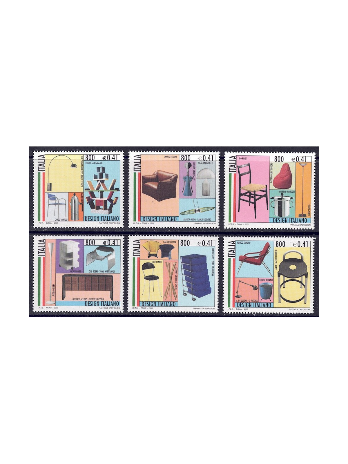 ITALY 2000 Italian design 6v MNH**
