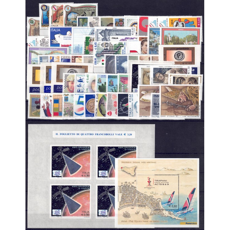 ITALY 2005 Complete Vintage 64v + 2 s/s MNH**