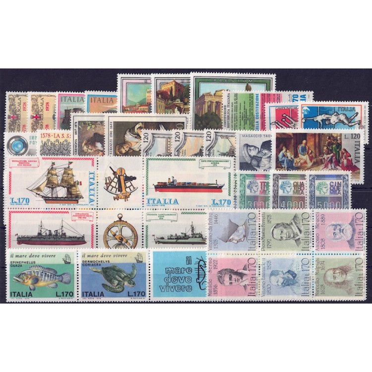 ITALY 1978 Complete Year 42v MNH**