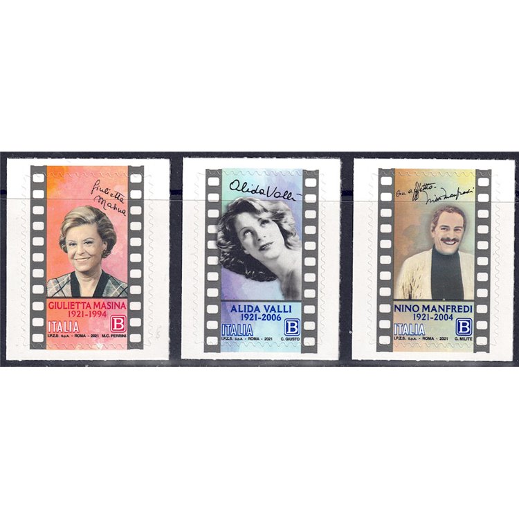 ITALIA 2021 Spettacolo (Masina, Valli e Manfredi) 3v MNH**