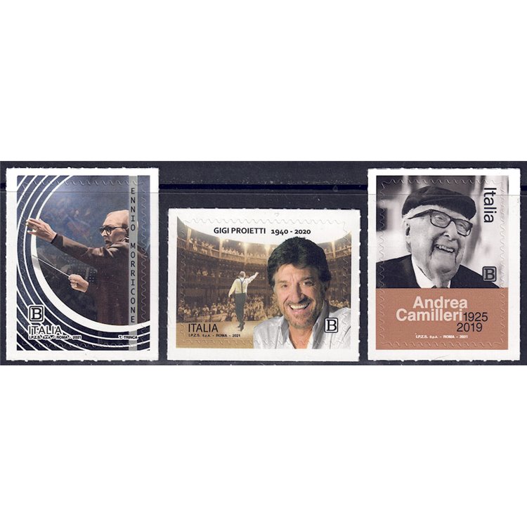 ITALY 2021 Show (Camilleri, Morricone and Proietti) 3v MNH**