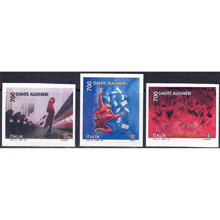 ITALY 2021 Dante Alighieri 3v MNH**