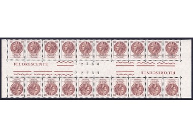ITALIA 1968 Siracusana 100£ tête-bêche (blocco di 20) MNH**