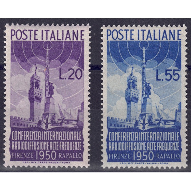 ITALY 1950 Radio Broadcasting 2v MNH**