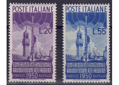 ITALY 1950 Radio Broadcasting 2v MNH**