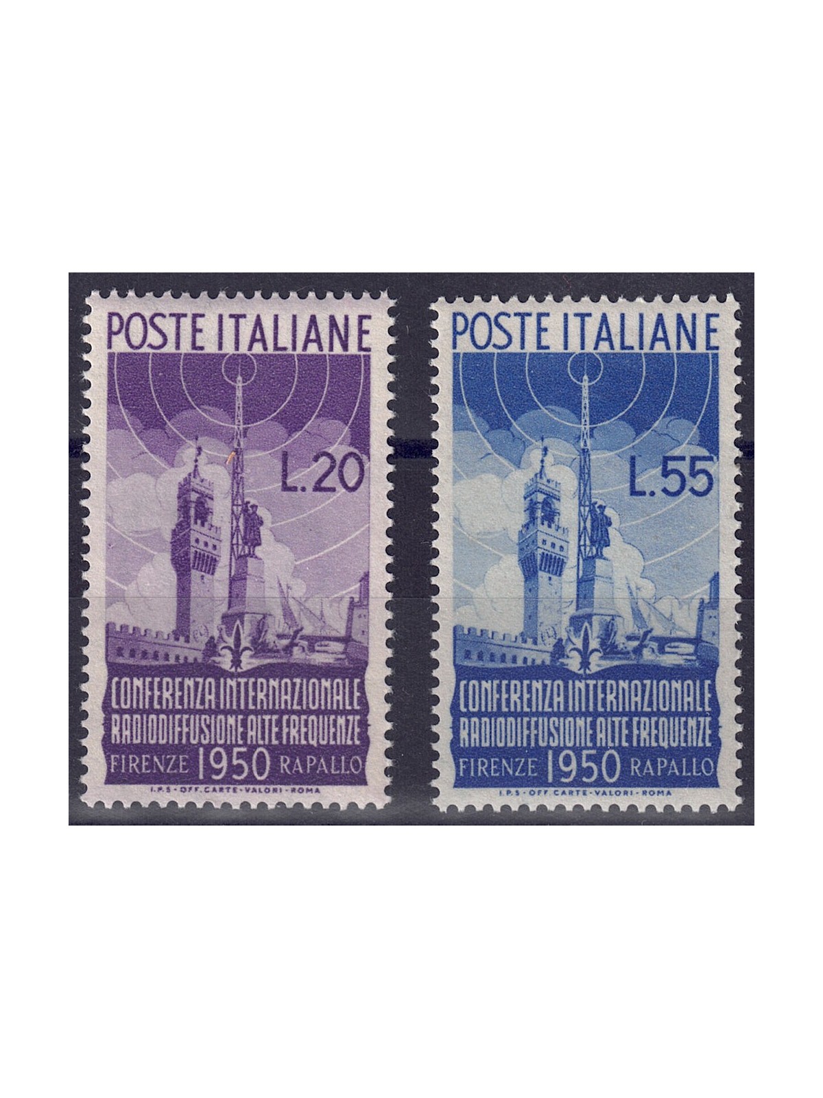 ITALY 1950 Radio Broadcasting 2v MNH**