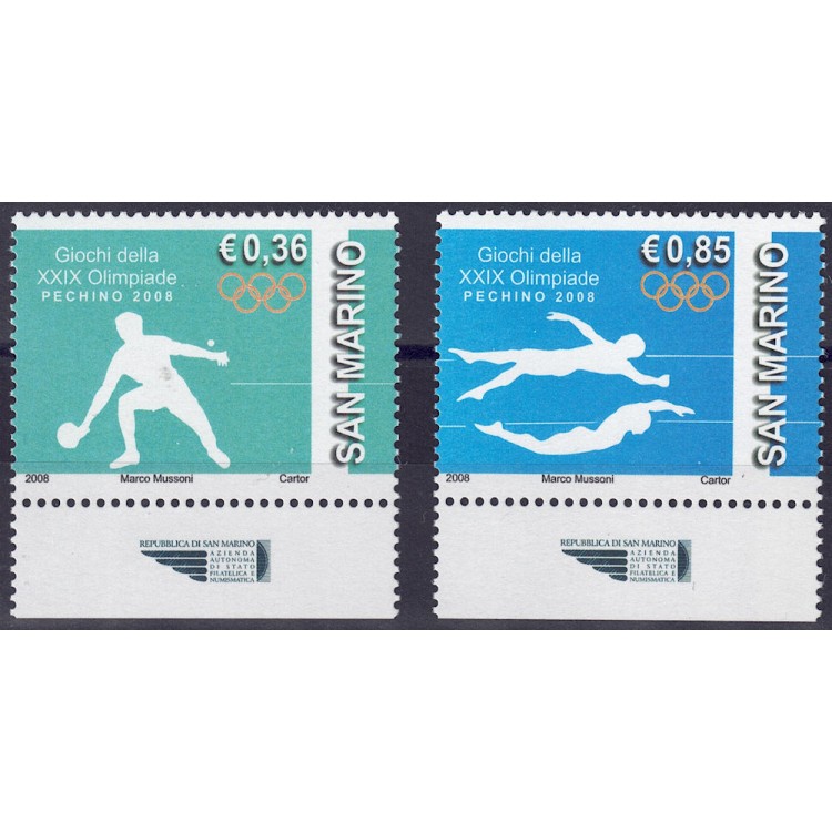 SAN MARINO 2008 Olympic Games 2v MNH**