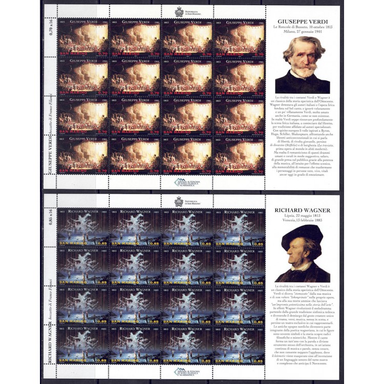 SAN MARINO 2013 Composers, Verdi and Wagner 2 m/s MNH**