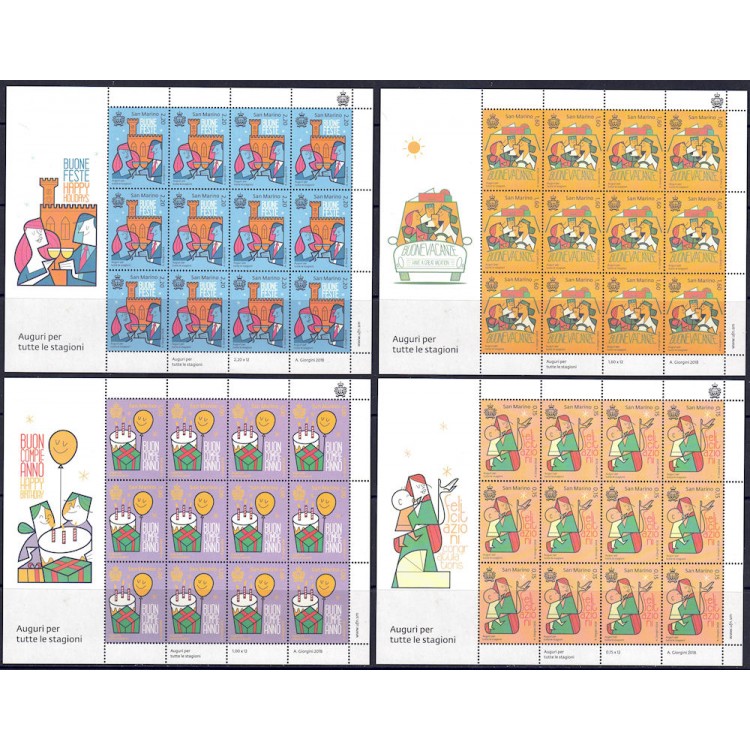 SAN MARINO 2018 Greetings for all seasons 4 m/s MNH**