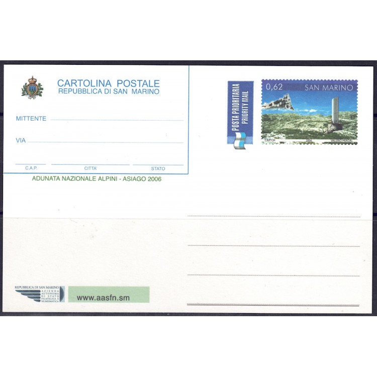 SAN MARINO 2006 Adunata Nazionale Alpini, Cartolina Postale nuova