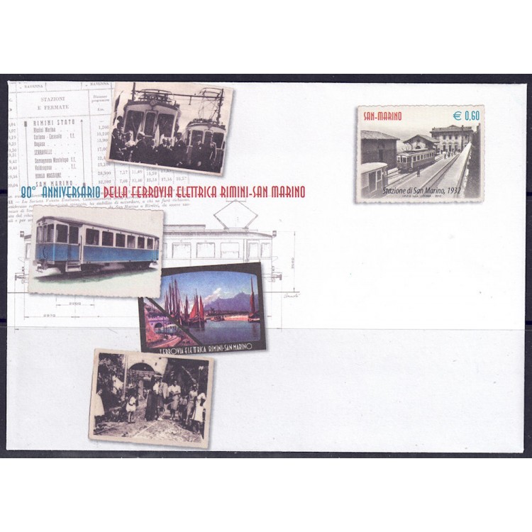 SAN MARINO 2012 San Marino-Rimini Railway, New Postal Cover