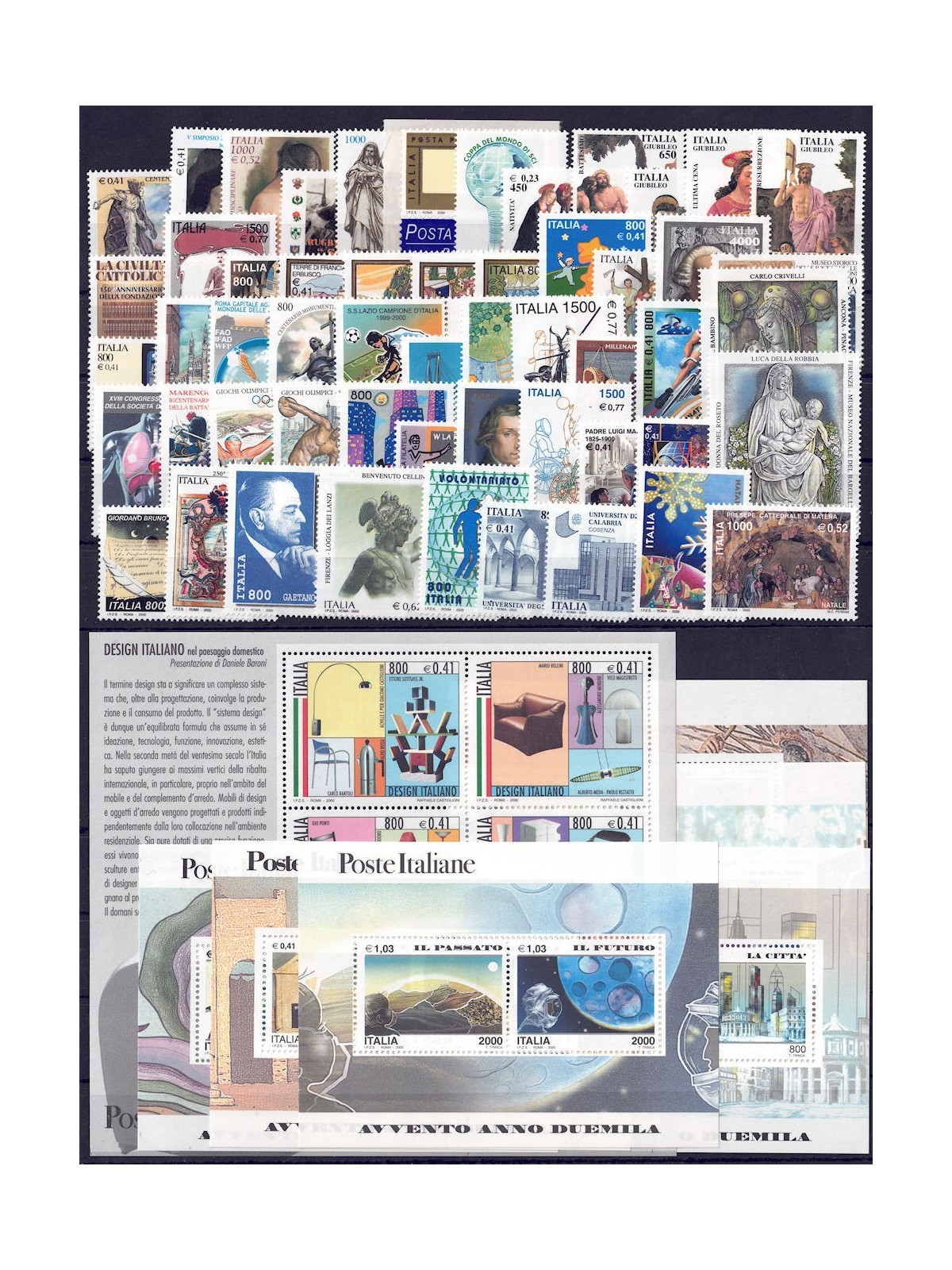 ITALY 2000 Complete Year 54v + 7 s/s MNH**