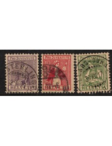 SWITZERLAND 1917 Pro Juventute 3v used