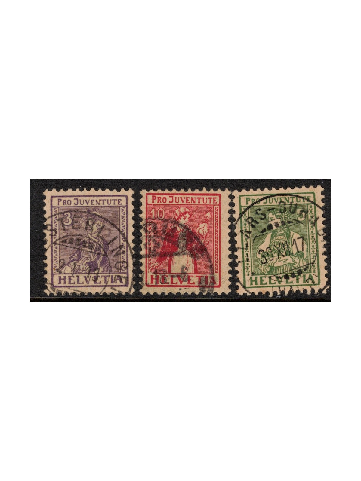 SVIZZERA 1917 Pro Juventute 3v us