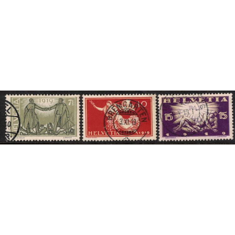 SWITZERLAND 1919 Commemoration of Peace 3v used