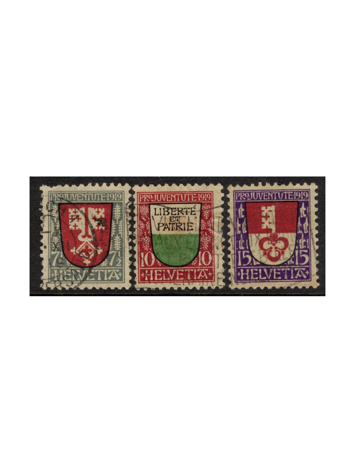 SWITZERLAND 1919 Pro Juventute 3v used