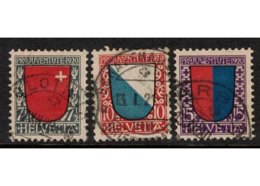 SWITZERLAND 1920 Pro Juventute 3v used