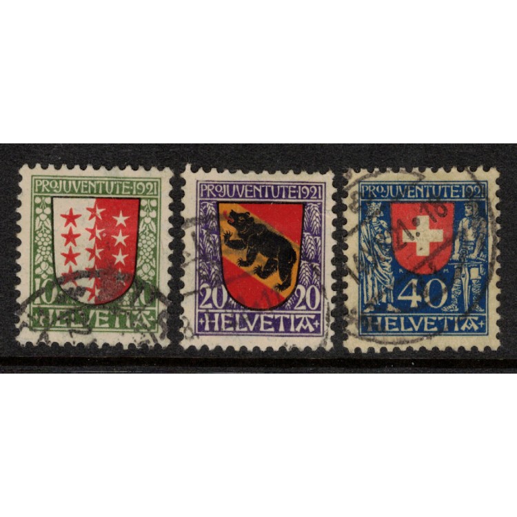 SWITZERLAND 1921 Pro Juventute 3v used