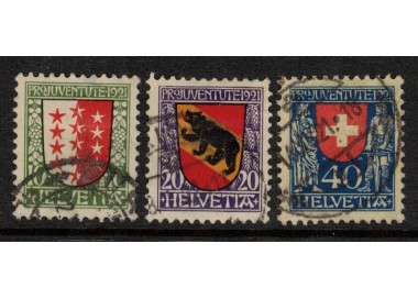 SWITZERLAND 1921 Pro Juventute 3v used