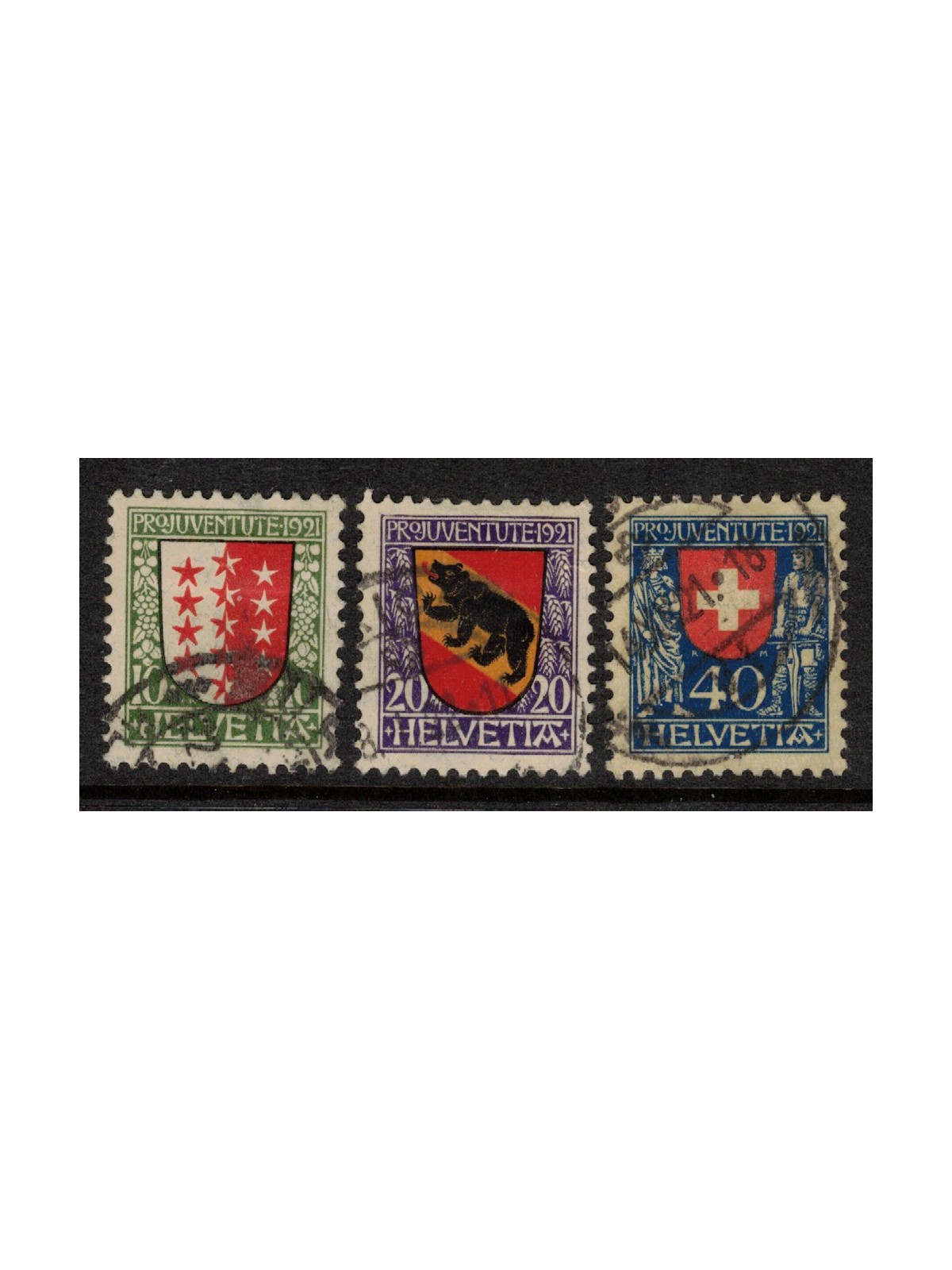 SWITZERLAND 1921 Pro Juventute 3v used