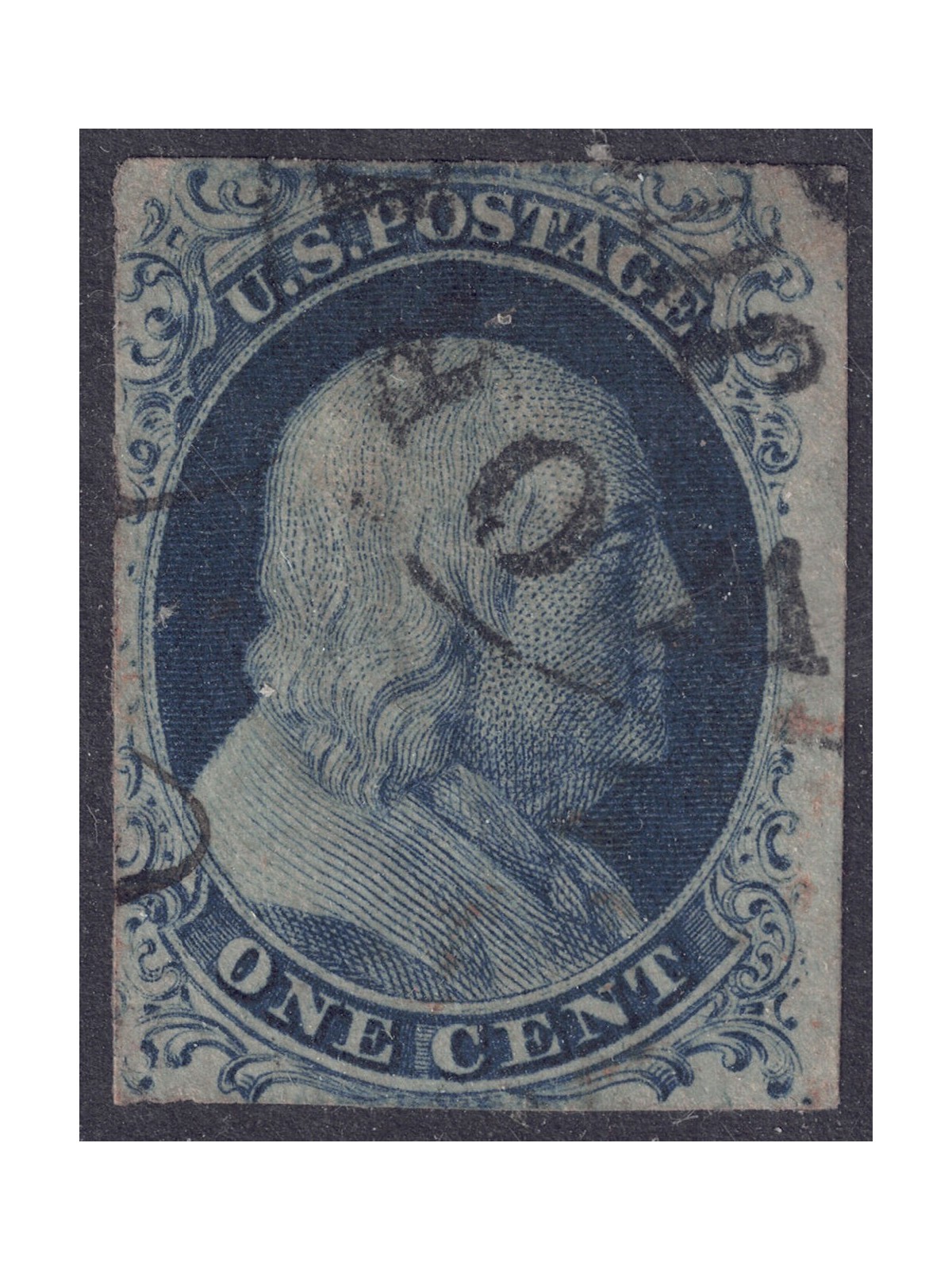USA 1851 Benjamin Franklin (1c azzurro) us