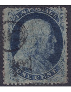 USA 1857 Benjamin Franklin (1c blue) us