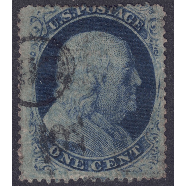 USA 1857 Benjamin Franklin (1c azzurro) us