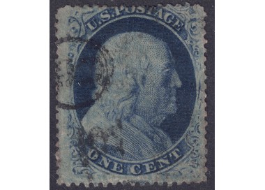 USA 1857 Benjamin Franklin (1c azzurro) us